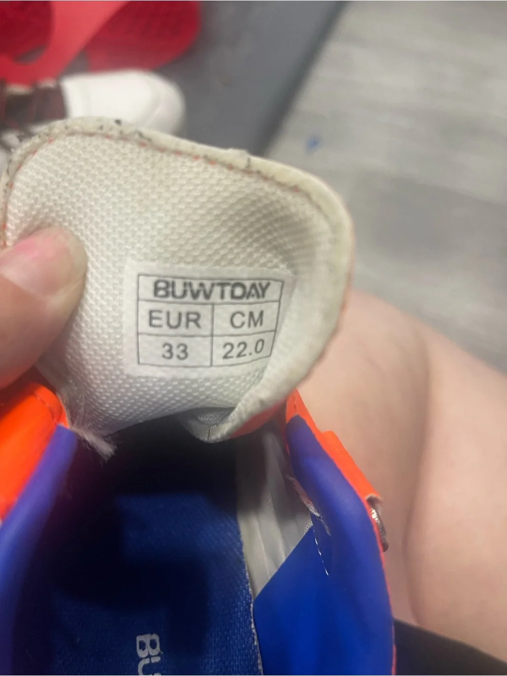 Kids Bright Orange Athletic Sneakers with Hook-and-Loop Strap cleats